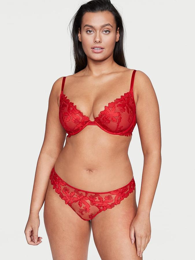 Ziggy Floral Embroidery Unlined Demi Bra image number 0