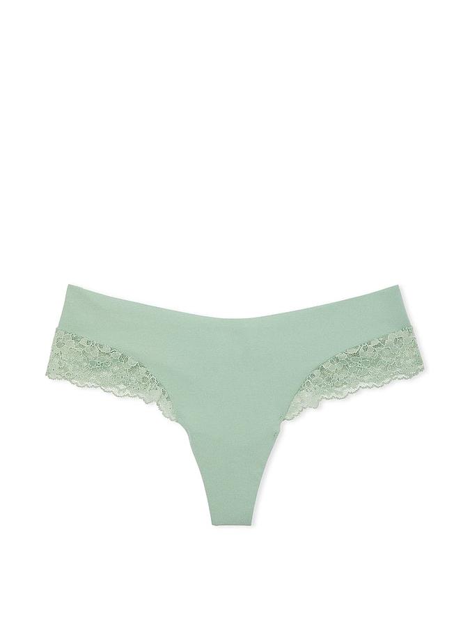 No-Show Lace-Trim Thong Panty image number 2