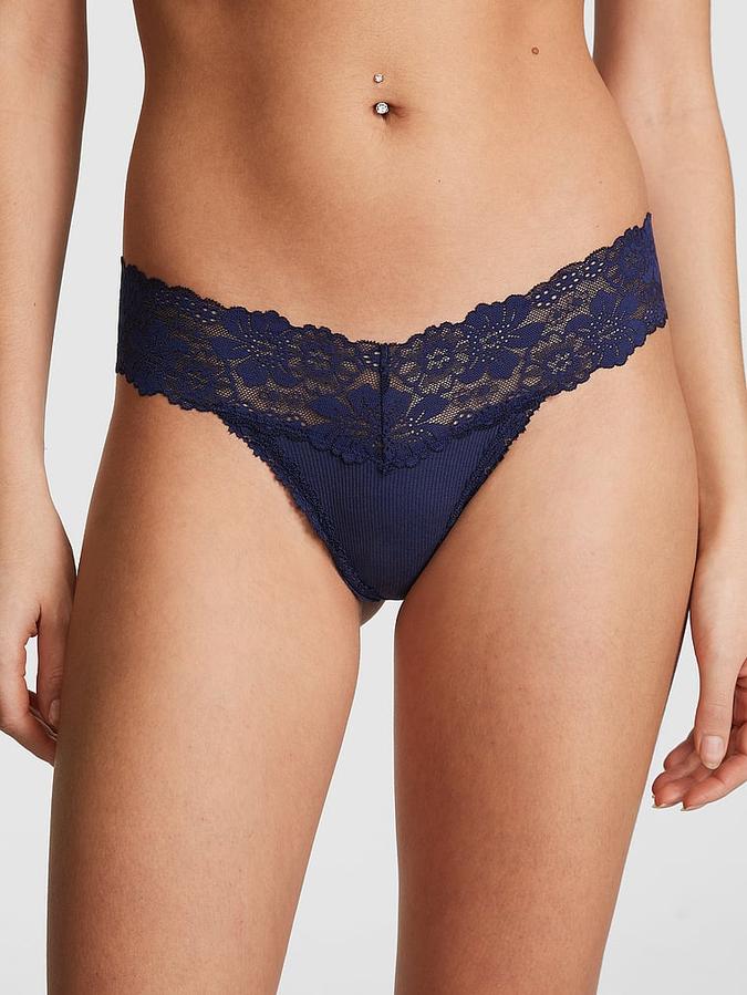 Wink Lace-Trim Thong Panty