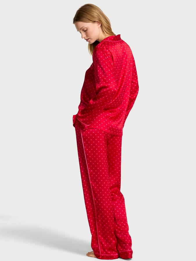 Glazed Satin Long Pajama Set