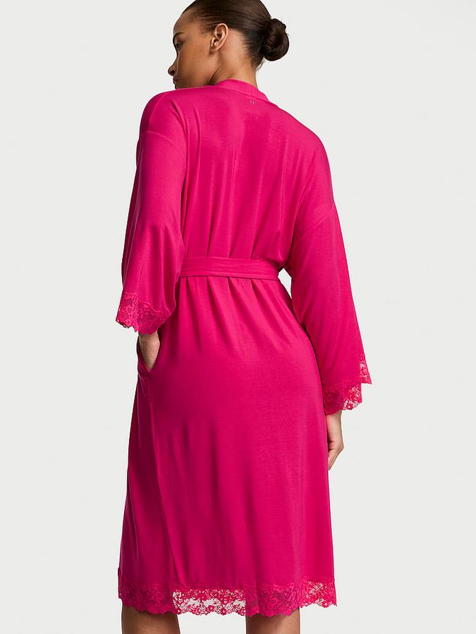 SoSoft&trade; Modal Lace-Trim Robe