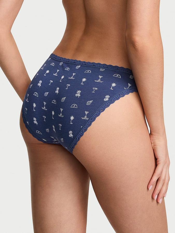 Cotton Lace-Waist Bikini Panty