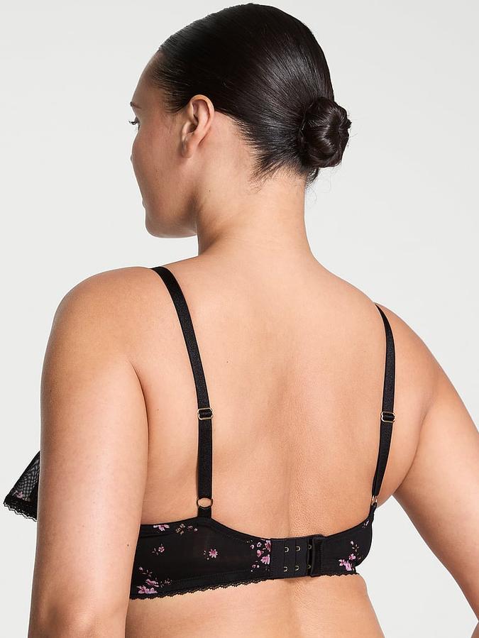 Wicked Unlined Sheer Flutter Open-Cup Balconette Bra image number 1