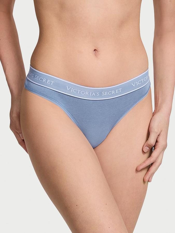 Logo Cotton Thong Panty