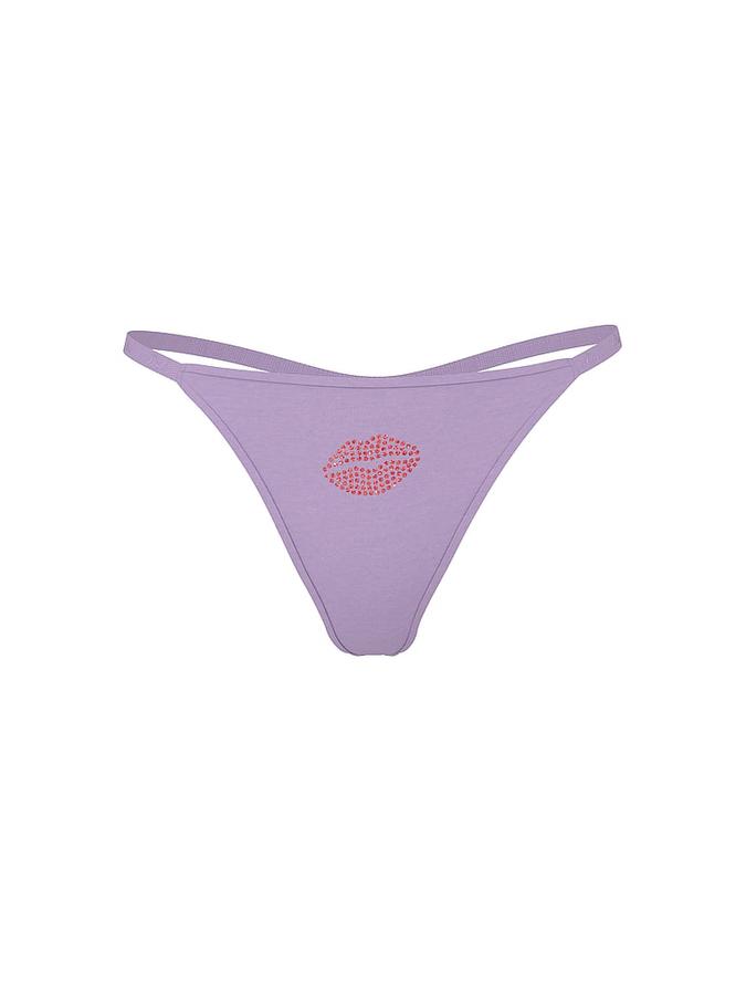 Logo Cotton Scoop Thong Panty image number 2