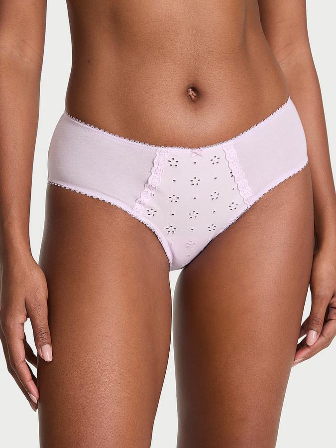Stretch Cotton Eyelet Hiphugger Panty image number 0