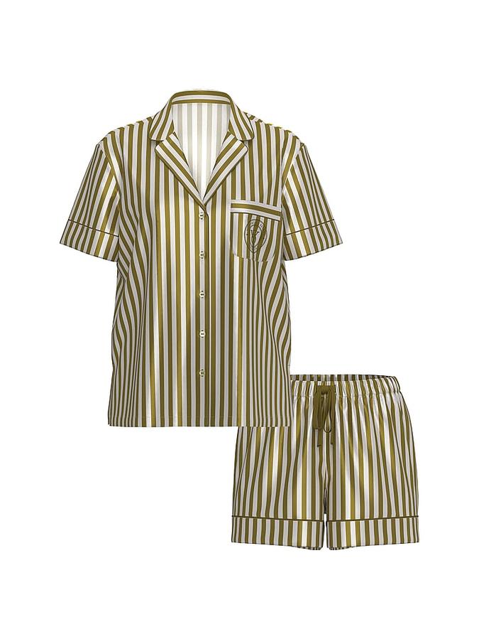 Glazed Satin Short Pajama Set image number 2