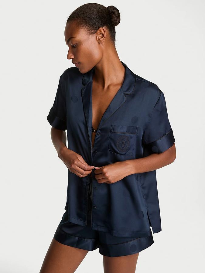 Glazed Satin Short Pajama Set image number 0