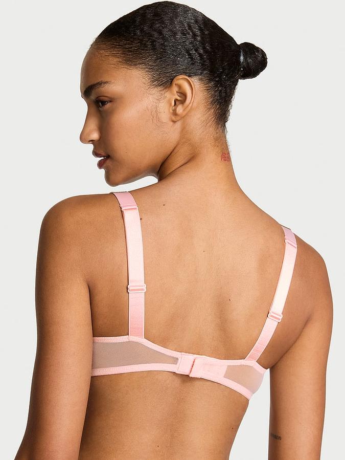 Shine Strap Rose Lace Lightly Lined Low-Cut Demi Bra