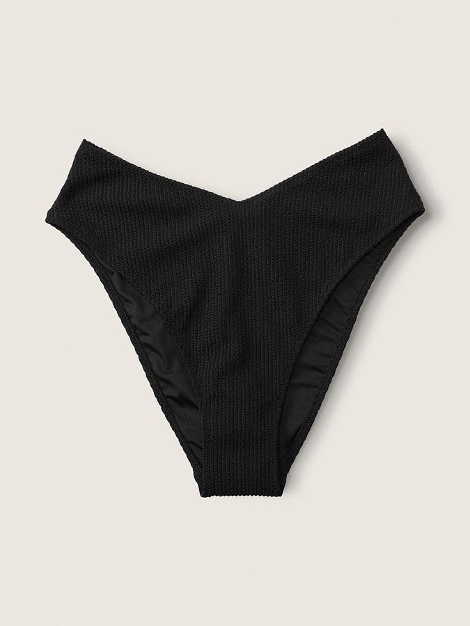 Crinkle High-Waist Cheeky Bikini Bottom image number 2