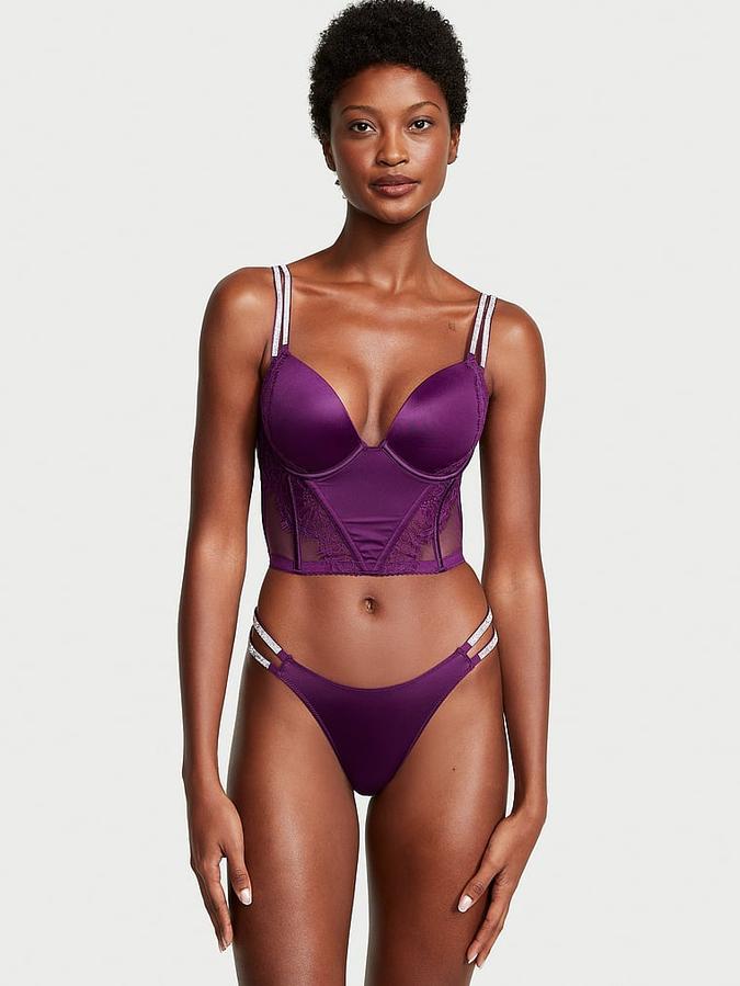 Double Shine Strap Lace Push-Up Corset Top image number 3