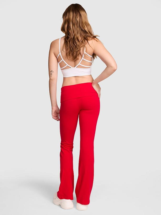 All-Day Cotton Foldover Flare Leggings image number 1