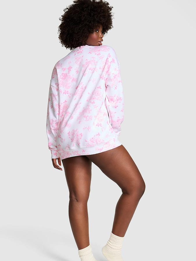 PINK x LoveShackFancy Oversized Crew Sweatshirt image number 1
