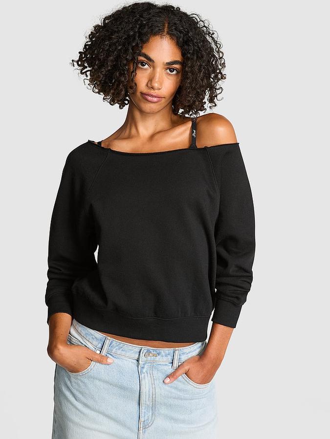 Ivy Fleece Off-The-Shoulder Sweatshirt