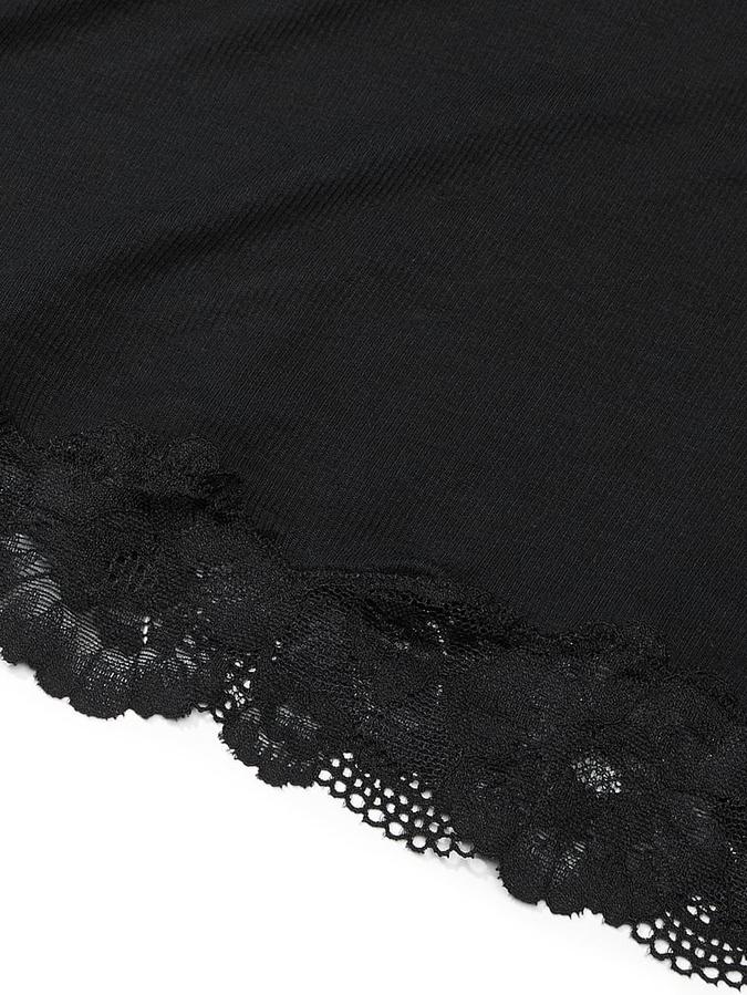 SoSoft&trade; Modal Ribbed Lace-Trim Cross-Back Slip Dress image number 3