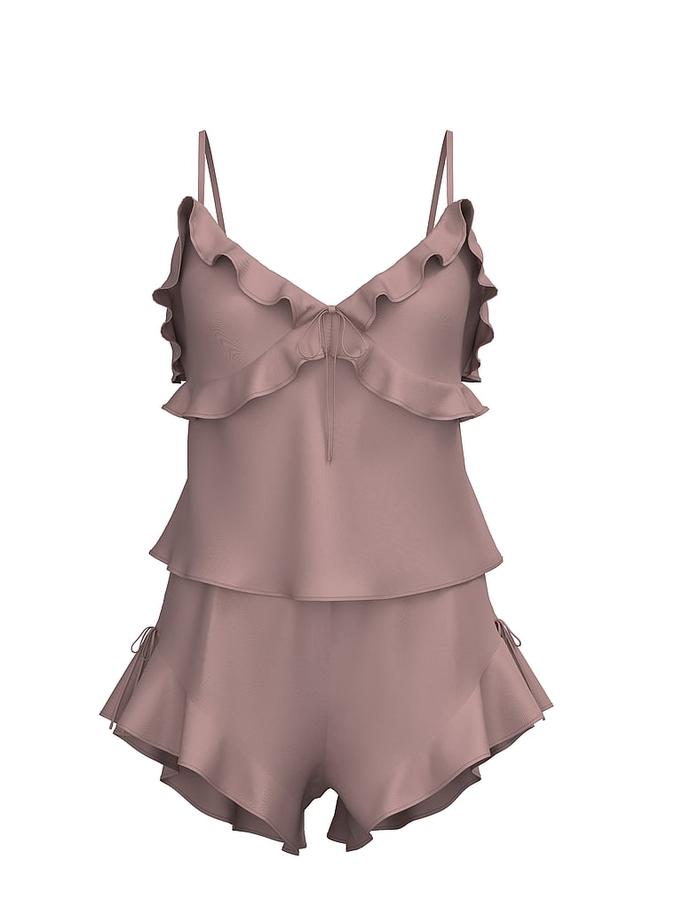 Silky Flutter Ruffled Cami & Shorts Set image number 2