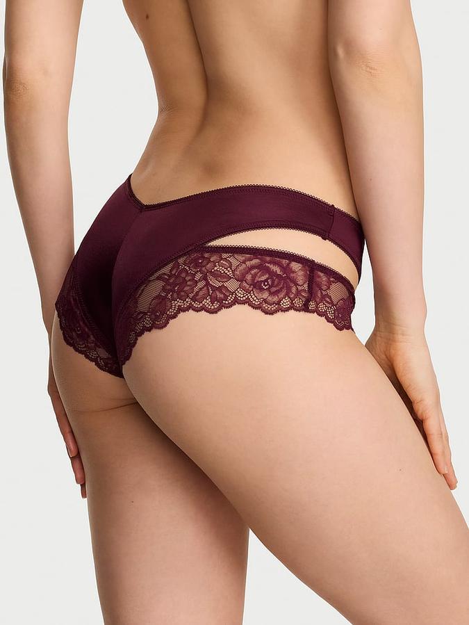 Rose Lace-Trim Cut-Out Cheeky Panty