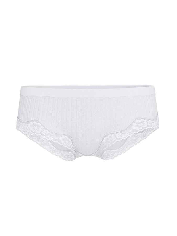Seamless Rib Lace-Trim Hiphugger Panty image number 2