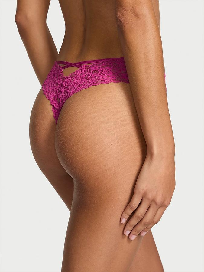 Lace Strappy-Back Thong Panty
