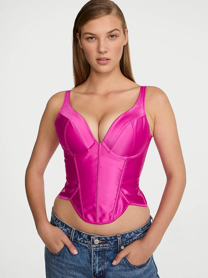 Push-Up Satin Corset Top