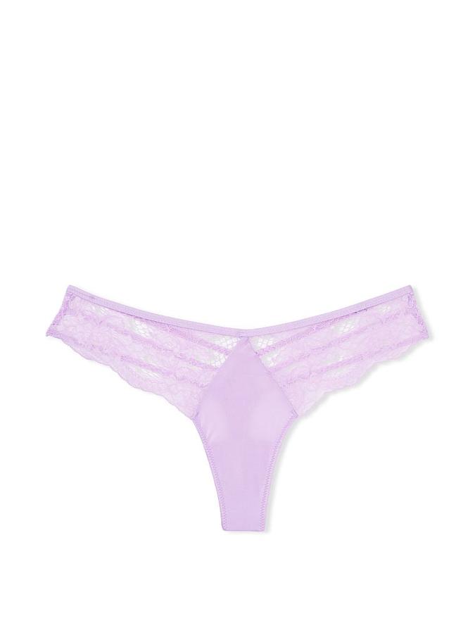 Lace-Trim Thong Panty image number 1