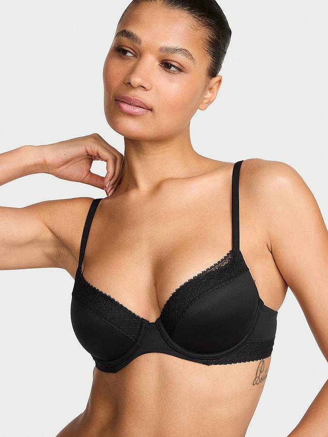 Lace-Trim Lightly Lined Demi Bra