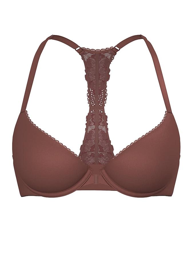 Lightly Lined Lace Racerback Demi Bra image number 2