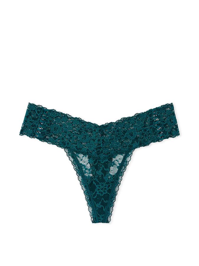 Posey Lace Side Lace-Up Thong Panty