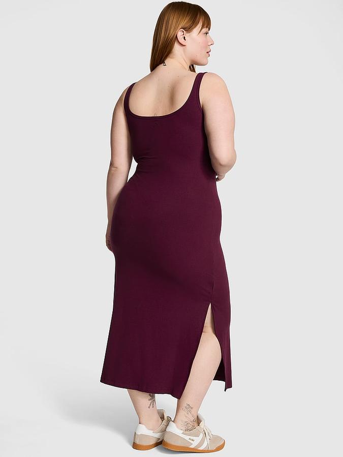 All-Day Soft Ribbed Bodycon Midi Dress image number 1
