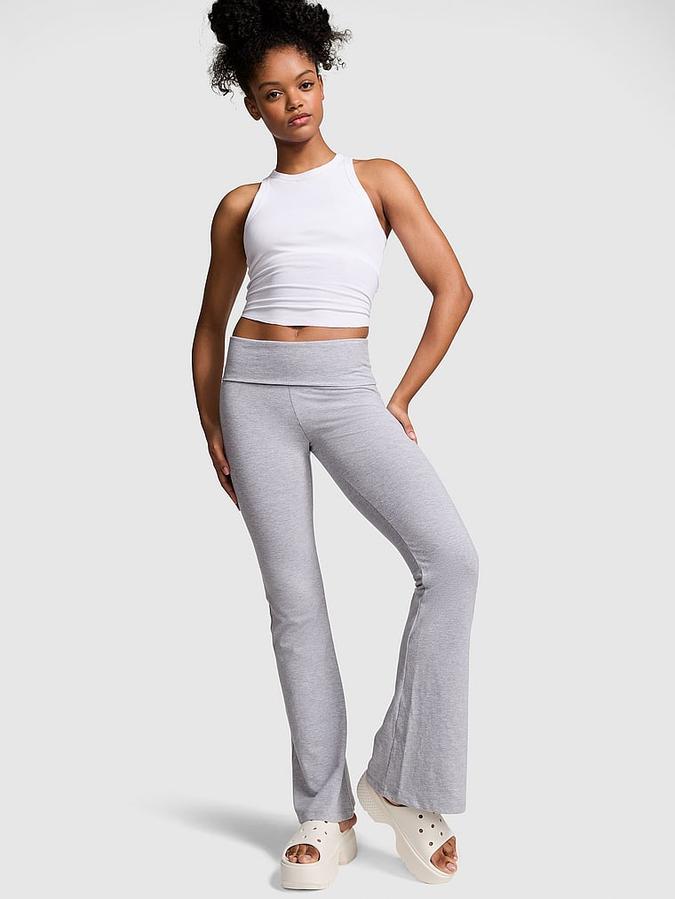 All-Day Cotton Foldover Flare Leggings image number 0