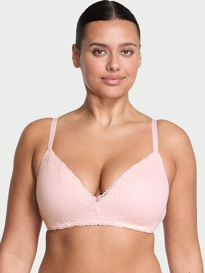 Cotton Shadow Stripe Lightly Lined Wireless Bra