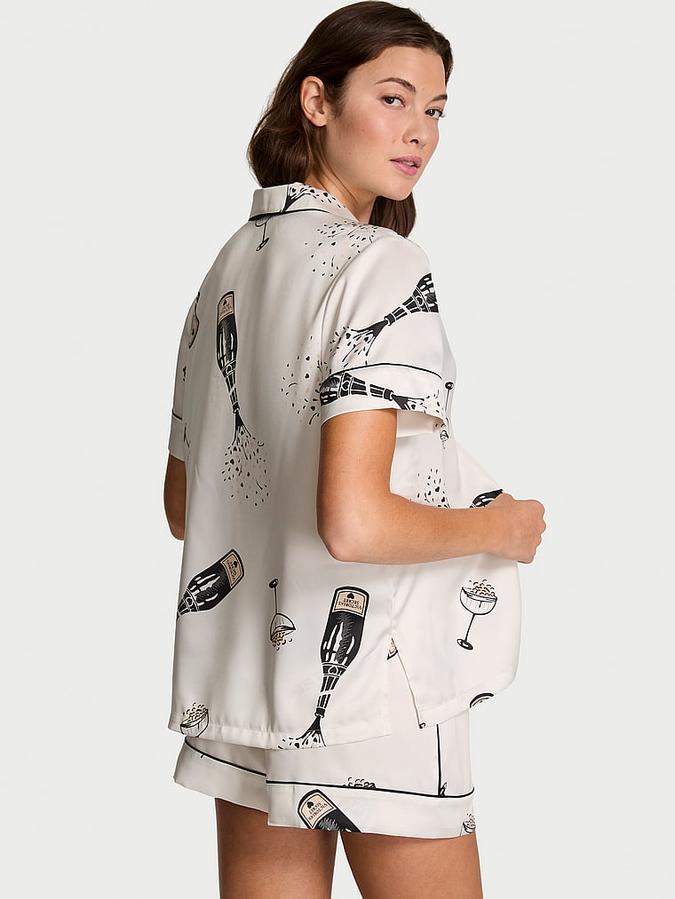 Glazed Satin Short Pajama Set