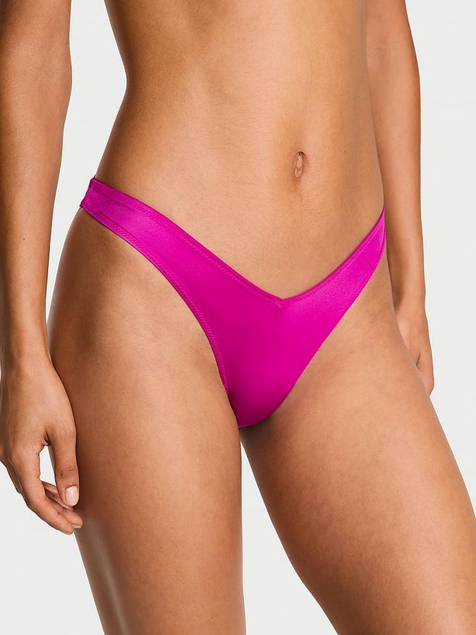 Smooth Strappy-Back High-Leg Thong Panty image number 0