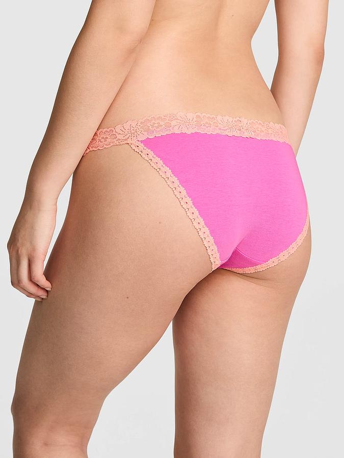 Cotton Lace-Trim Bikini Panty