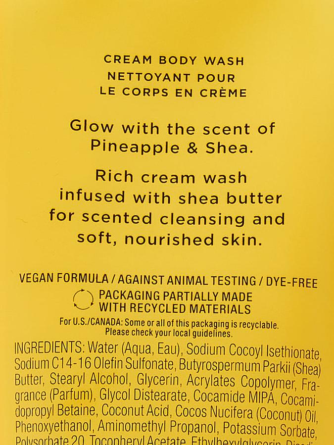 Pineapple Shea Glow Natural Beauty Cream Body Wash image number 1