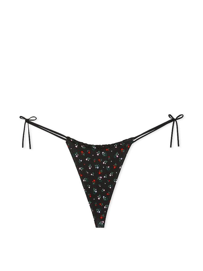 Cotton Side-Tie V-String Panty image number 1