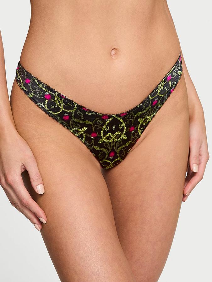 Strappy-Back Charm High-Leg Thong Panty image number 0