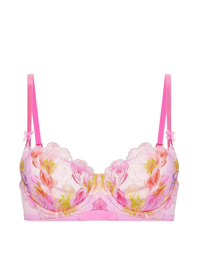 Wicked Unlined Watercolor Embroidery Balconette Bra image number 2