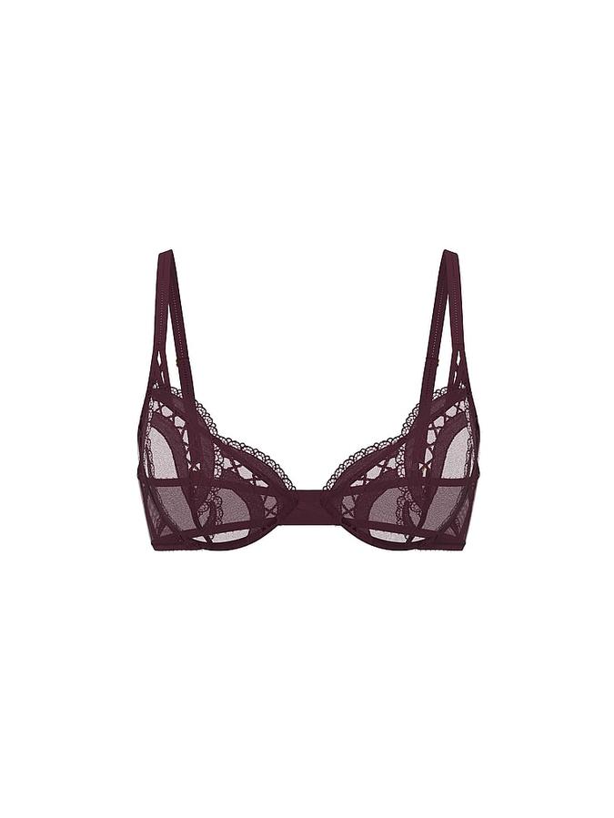 Laces Out Embroidery Unlined Demi Bra image number 2