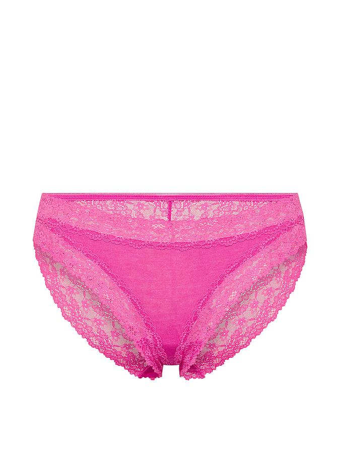 Cotton Lace-Trim Bikini Panty image number 2
