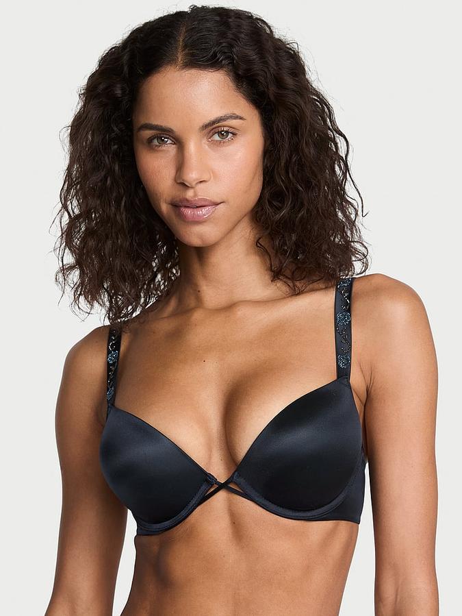 Bombshell Add-2-Cups Electric Orchid Shine Strap Push-Up Bra image number 0