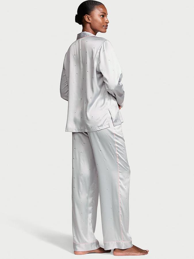 Glazed Satin Dew Drop Long Pajama Set image number 1