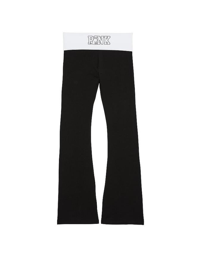 All-Day Cotton Foldover Flare Leggings image number 3