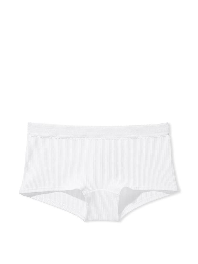 Logo Cotton Lace-Waist Boyshort Panty image number 2