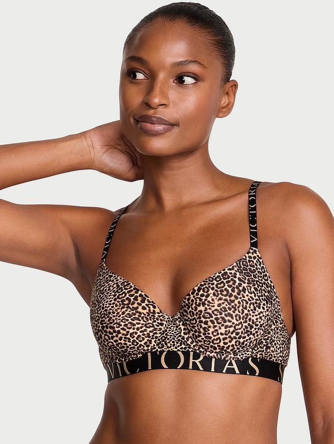 Cotton Exploded Logo Lightly Lined Demi Bra
