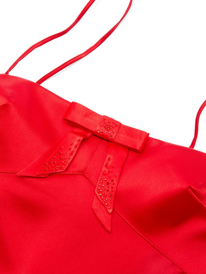 Twinkle Bow Satin Mini Slip Dress image number 2