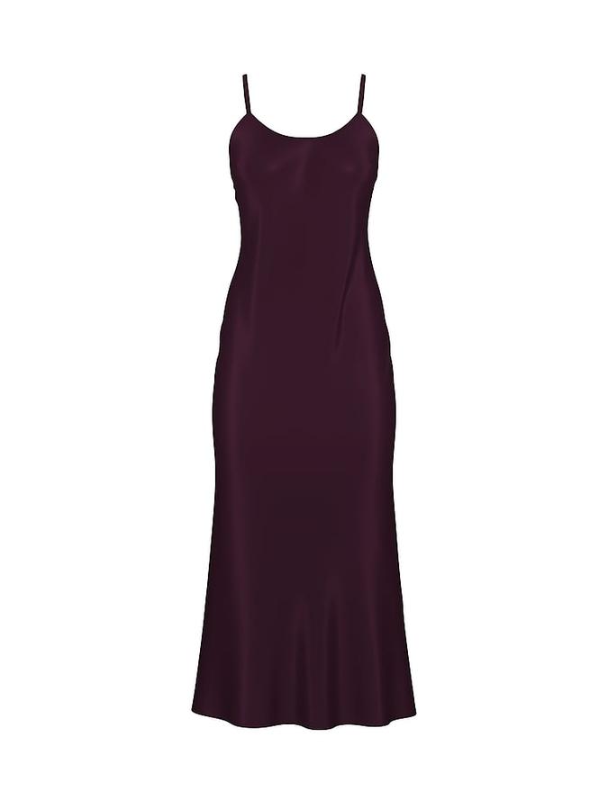 Luxe Sheer Satin Long Slip Dress image number 2