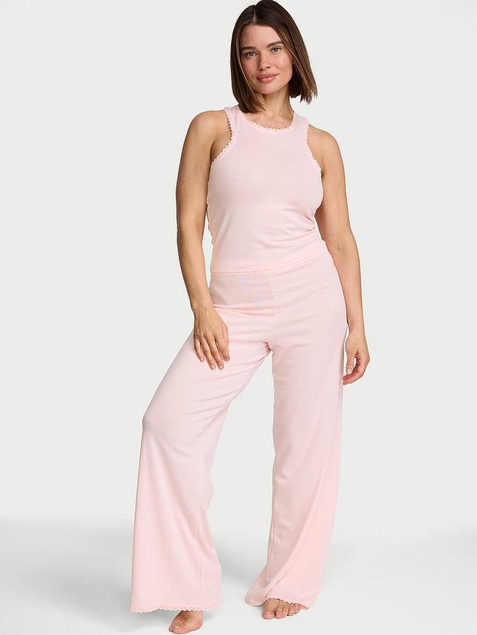 Cotton Shadow Stripe Tank & Pants Set