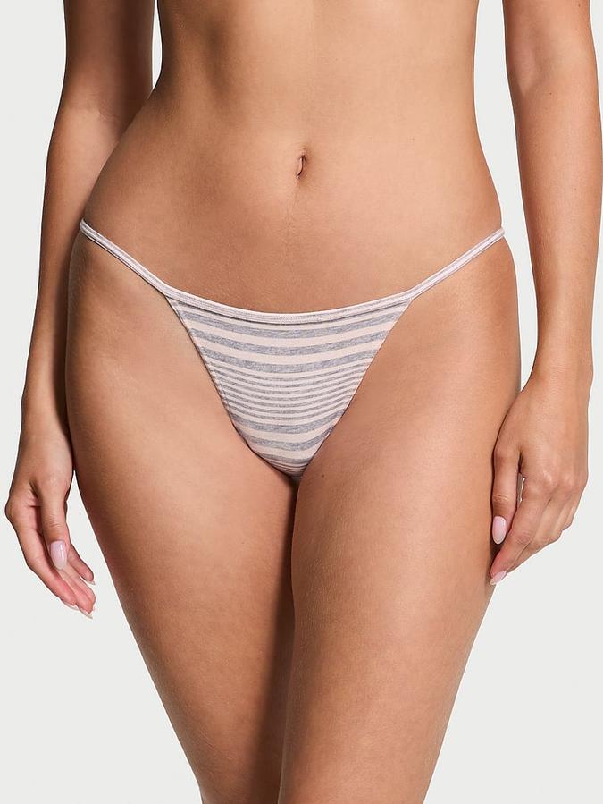 Stretch Cotton V-String Panty image number 0