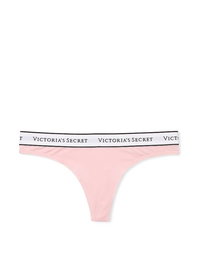 Logo Cotton Thong Panty